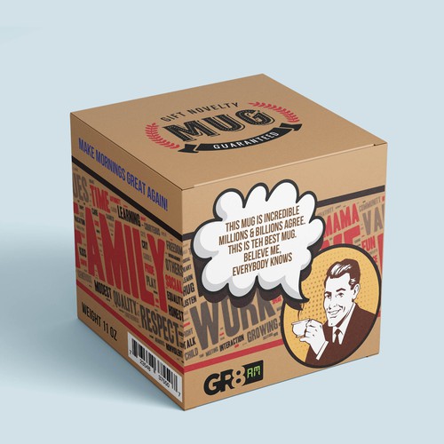 Gr8AM Color Changing Novelty Mug Box Design by JavanaGrafix