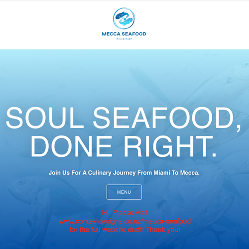 Design Miami Soul Seafood Restaurant Concept 1 Page Only por Context Designs