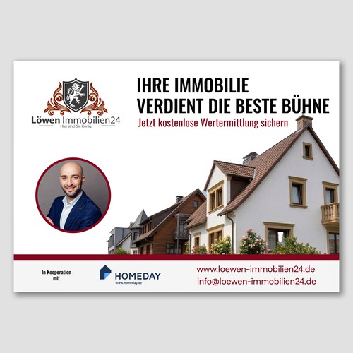 "Estate Agent with New Concept seeks Design Expert for Striking Large-Format Advertising" winning Logo & business card