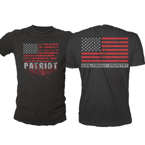 Develop a patriotic shirt that represents: The individual patriot, God, Family, Country Design by -Diamond Head-