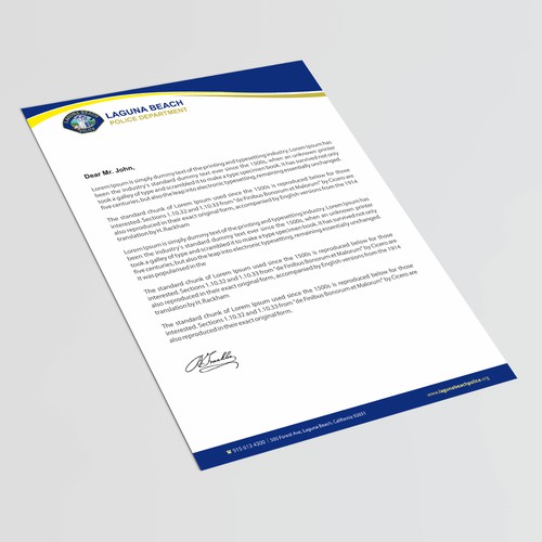 Laguna Beach Police Department Stationary Design by thinkweb art
