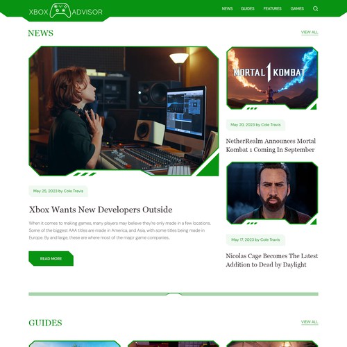 Require a modern and creative website design for a Xbox gaming blog Design by Adventix