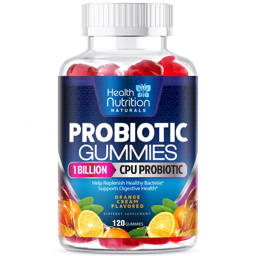 Design Healthy Probiotic Gummies Label needed for Health Nutrition por agooshe