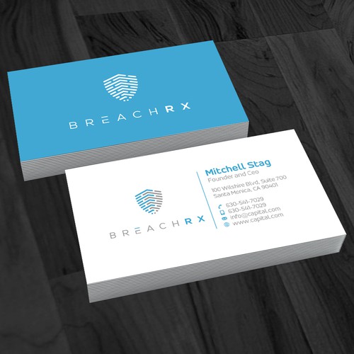 Professional B2B Card for Cyber Security Software Company Diseño de Design sp
