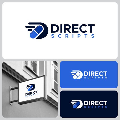 "Modern, Clean Logo for Direct Scripts Mail-Order Pharmacy" winning Web page design