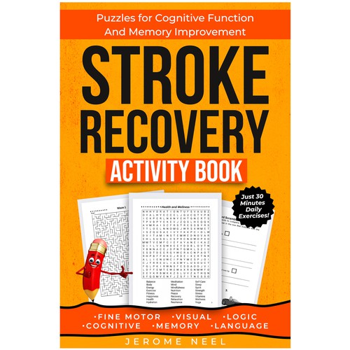Stroke recovery activity book: Puzzles for cognitive function and memory improvement Diseño de Imttoo