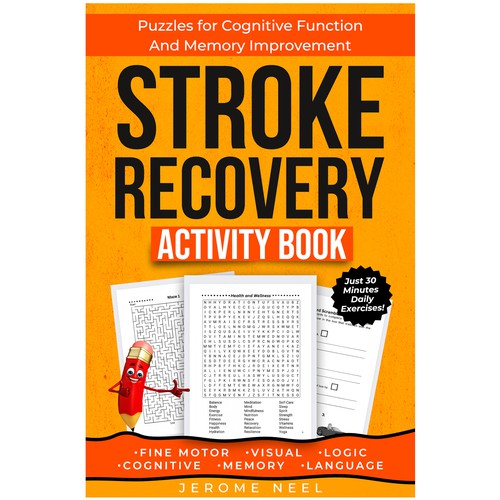 Stroke recovery activity book: Puzzles for cognitive function and memory improvement Design by Imttoo