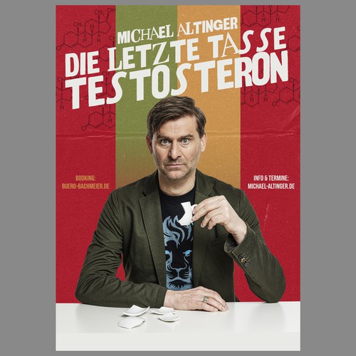 eye catching tour poster for comedian Michael Altinger Design by Graphics Guru 87
