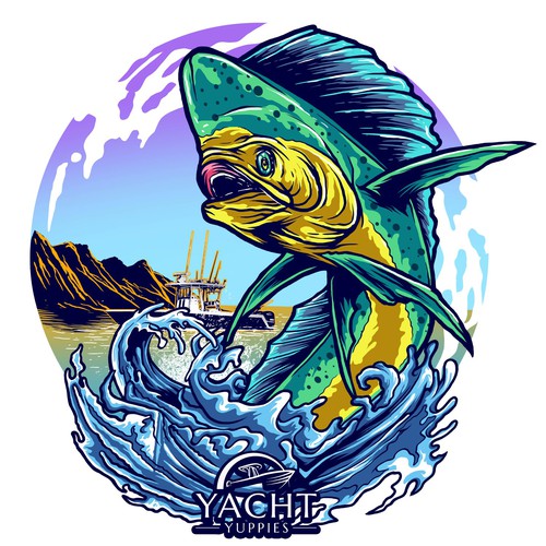 Marlin and Boat T-Shirt - Flyland Designs, Freelance Illustration