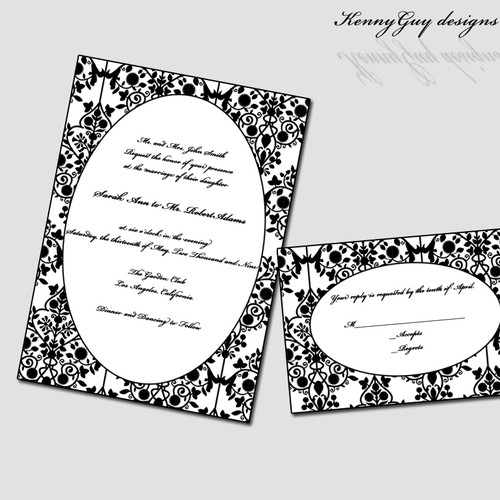 Letterpress Wedding Invitations Ontwerp door KENNYGUY2009