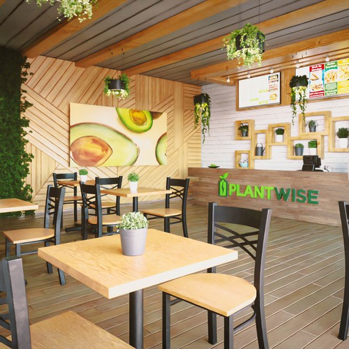 3D Rendering Concept Design for Healthy Restaurant Design by Artifictial