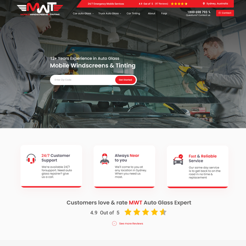 Design a clean and modern service based website home page Design by PixelEye™