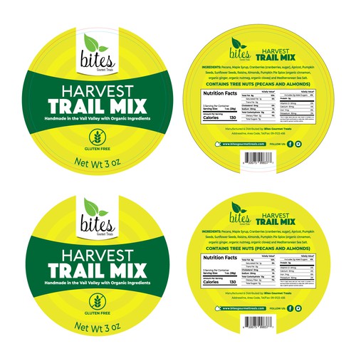 Design a Food Label for Harvest Trail Mix (logo and dieline files included) Design by Ashik Mamun