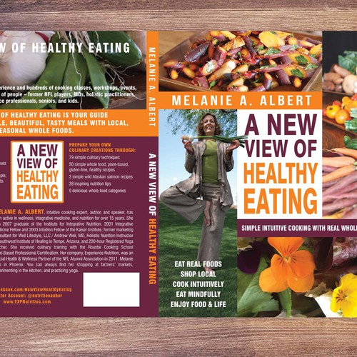 Create uplifting, positive, beautiful Book Cover for Holistic Cookbook: A New View of Healthy Eating Diseño de LilaM