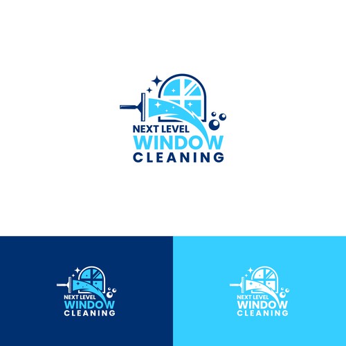 eye-catching window cleaning logo, appeals to homeowners. Design by rzaltf