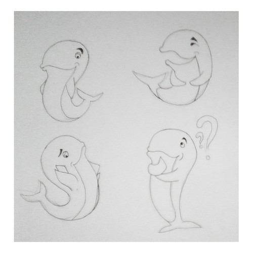 Create a fun Whale-Mascot for my Website about Mobile Phones Diseño de Medinart91
