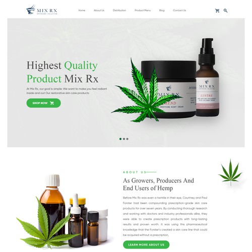 CBD Oil Website | WordPress theme design contest