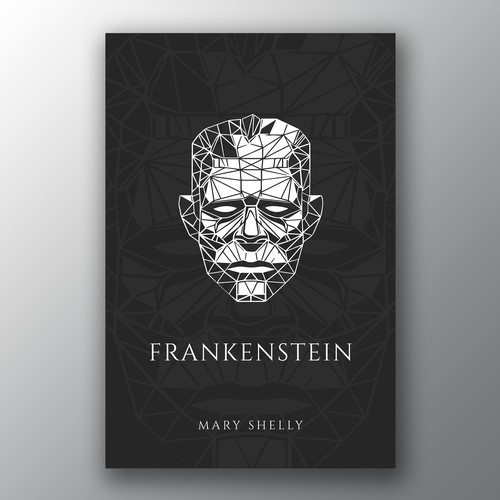Design a book cover for an unique edition of Frankenstein, fully printed on black paper Design by Brandkore™