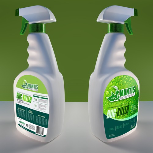 NATURAL & ORGANIC BUG KILLER SPRAY BOTTLE LABEL Design by leandropalencia84