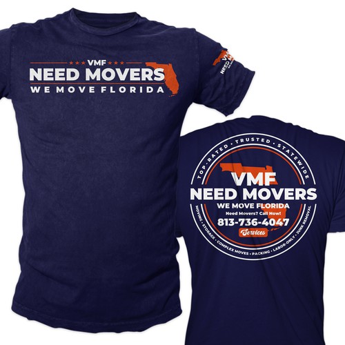 Bold, Professional T-Shirt Design for Veteran-Owned Moving Company (VMF Movers) Design by KartiK 2002