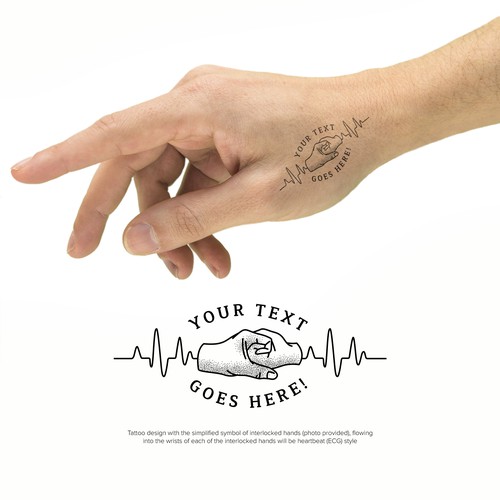 Tattoo of interlocked hands - symbolic of connection Design by Leo Sugali