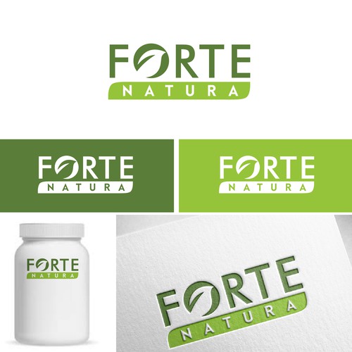 Forte Natura Logo that emphasizes on the word Forte (big) for natural health supplements Design by Gemera