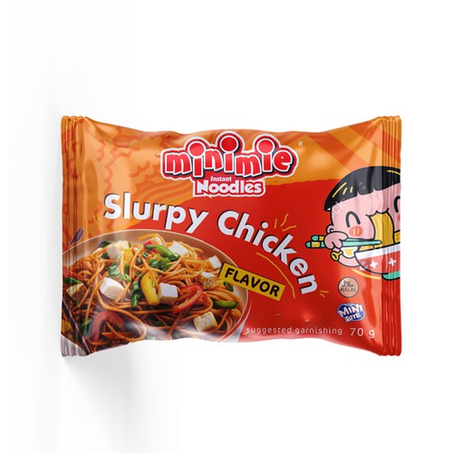 New packaging Design for Minimie Noodles Design by AnaHola