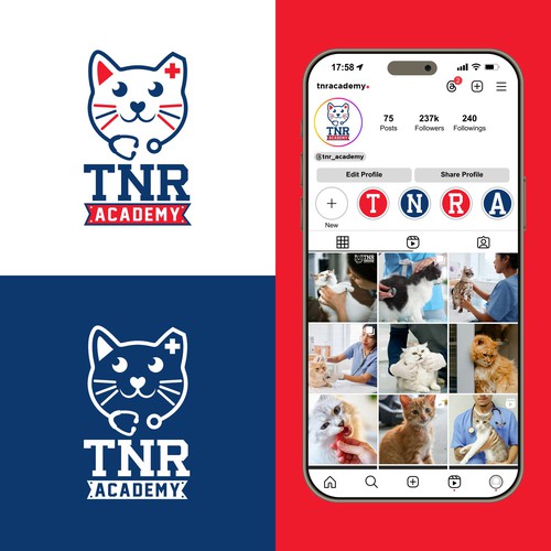 Calling all cat lovers! Design an online TNR (Trap-Neuter-Return) Academy logo and save cats! Design by Hochbaum