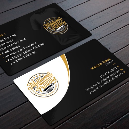 Business Card for a Custom Clothing/Product Business Design by Rskylight