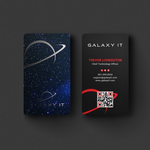 Create a Stellar Space-Themed Business Card for Galaxy IT Design by Roni_