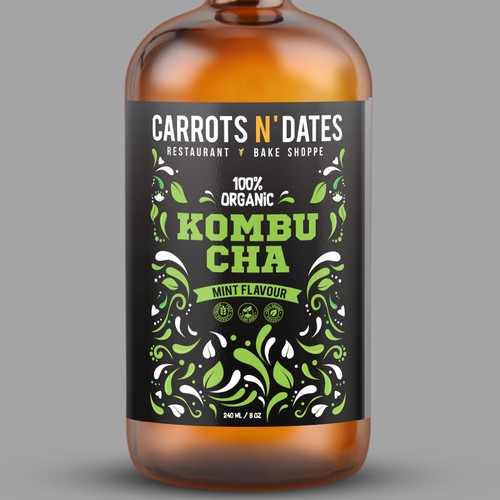 Design a Unique & Funky Kombucha bottle label Design by GayanMH