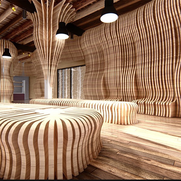 Design by HanibalRiborn titled "Room2Connect Community Space Interior"