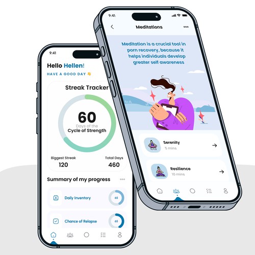 Porn Addiction Recovery Tracking App Design by Ángel Arias
