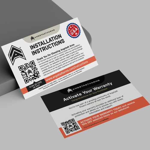 Warranty activation flyer for gun company (postcard) Design by Bennah