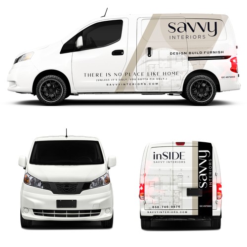 Design Design build furnish firm needs cool luxury sleek modern Van wrap di Hey Mad´esigns⚡