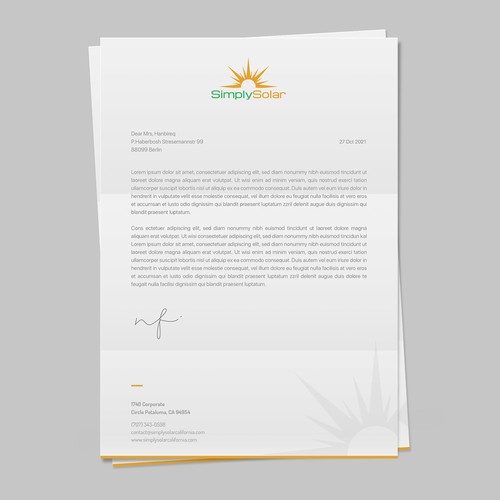 "Renewable Energy Company Letterhead" Design by Budiarto ™