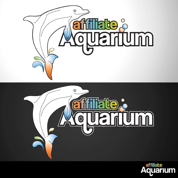Aquarium logo with the title 'Illustration & Logo Design'