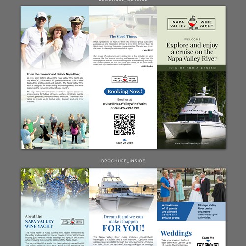 Tri-fold brochure for Napa Valley Wine Yacht tours Design by 123Graphics