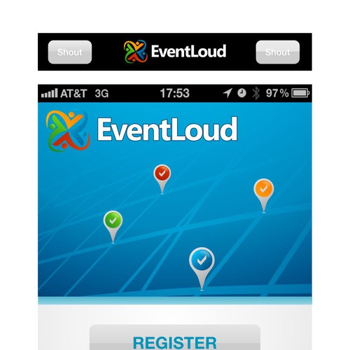 EventLoud iPhone App Logo+Splash Screen Design デザイン by KNRGN