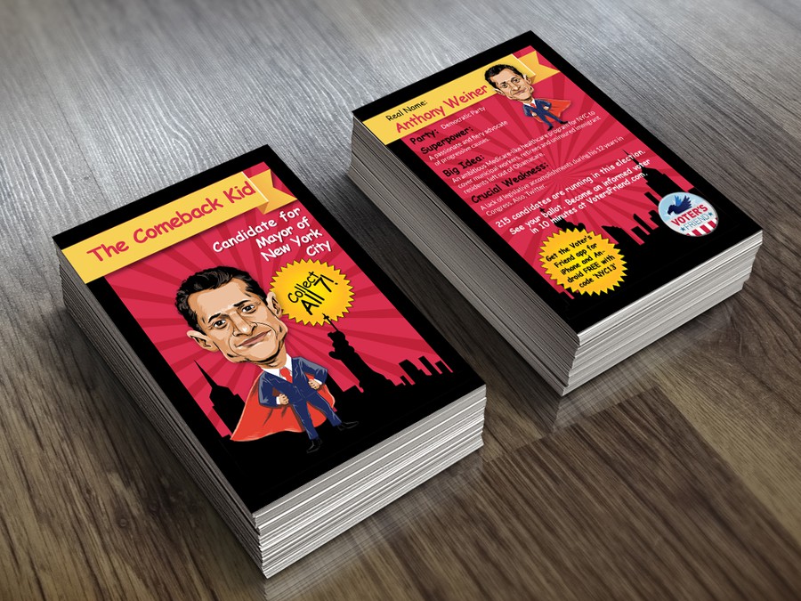 Superhero Trading Card Template for Voter's Friend | Postcard, flyer or