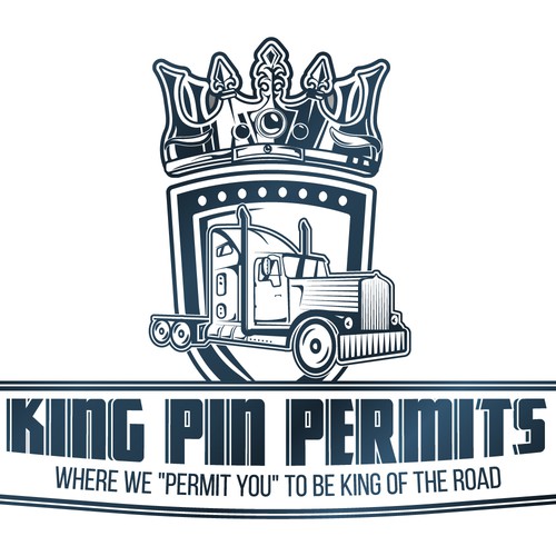 King Pin Permits needs a powerful logo to grab the attention of truck drivers Design by Zmja