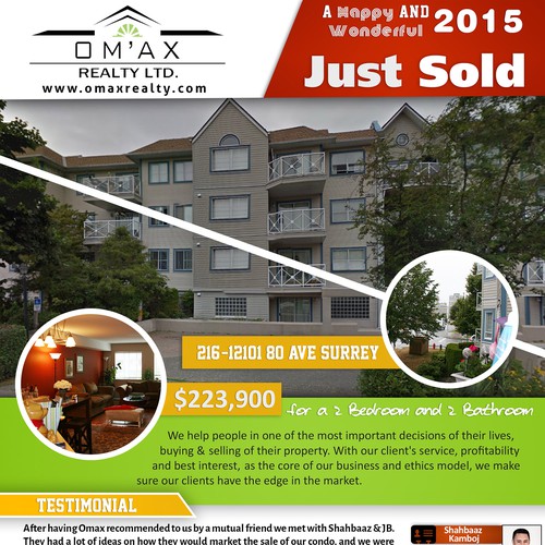 Create a Just Sold Flyer that will bring us lots of new Clients & Sales!!! Design by THE SENTINEL 87