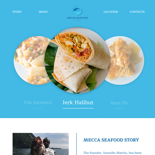 Miami Soul Seafood Restaurant Concept 1 Page Only Design von Grandoka