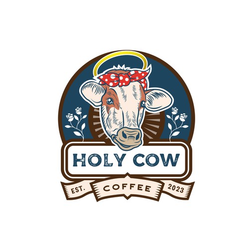 Design an Eye Catching Country Vibe Coffee Logo for "Holy Cow Coffee" Design by ifux