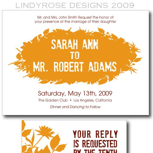 Design di Letterpress Wedding Invitations di Lindyrose Designs