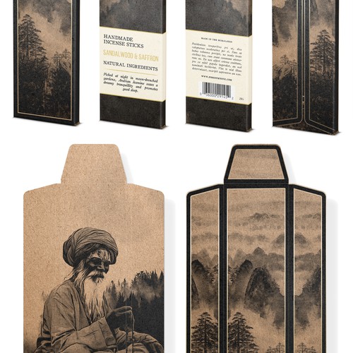 Mystical and elegant packaging for handmade natural incense Design by bcra