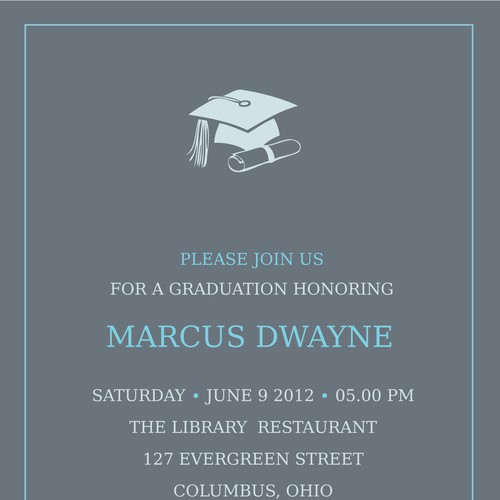 Picaboo 5" x 7" Flat Graduation Party Invitations (will award up to 15 designs!) Design por m&n