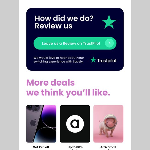 Design a welcome email for our broadband switching service. Design by Jonno FU