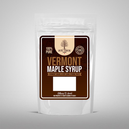 First ever production Maple Syrup Stick label Design by Pixelz Guru
