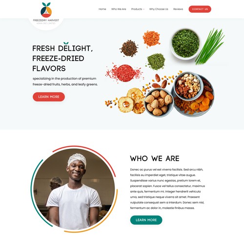 We need a web design for a freeze dried product factory in Kenya Design by Tanveer Apon